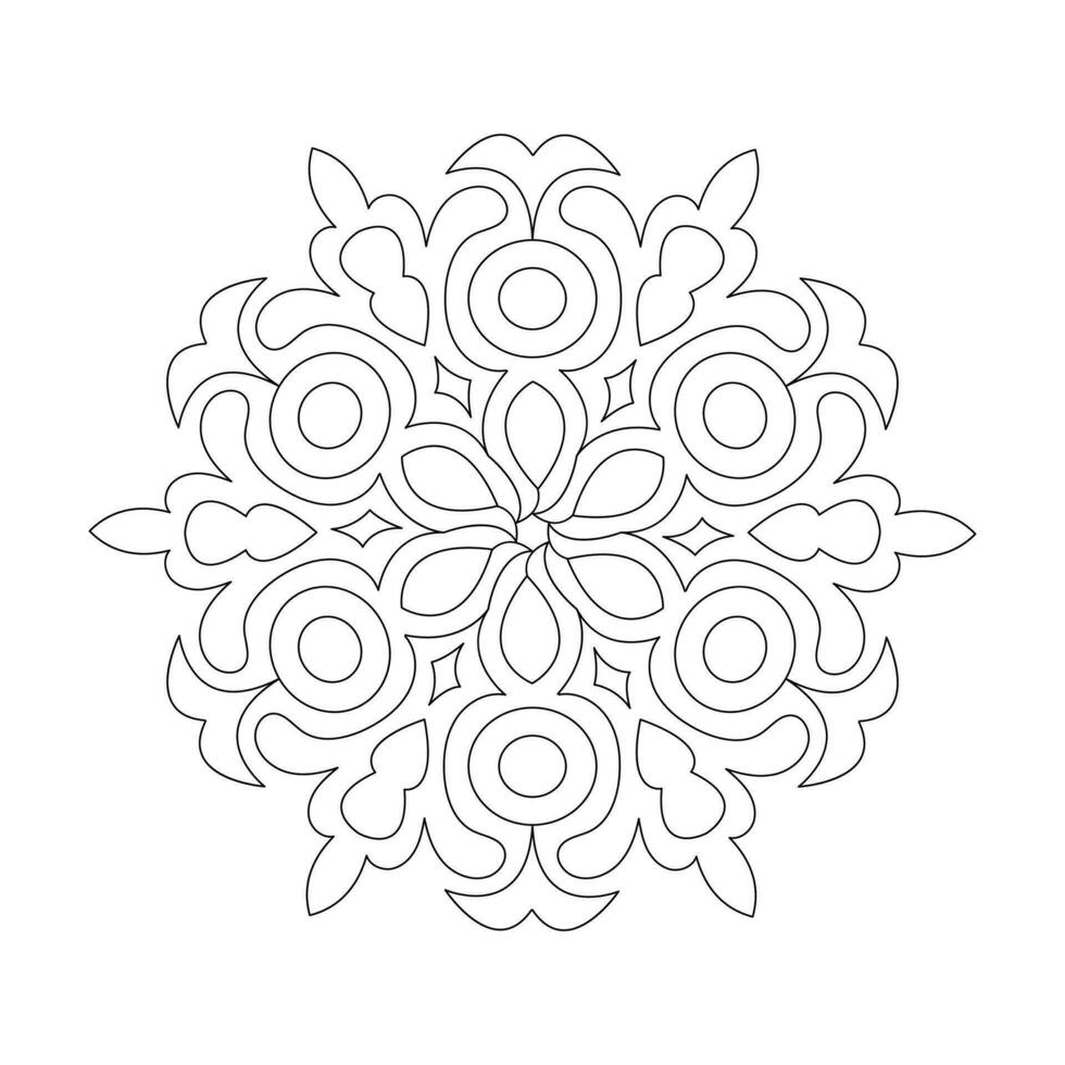 Ethnic Style adult coloring book Mandala design vector file
