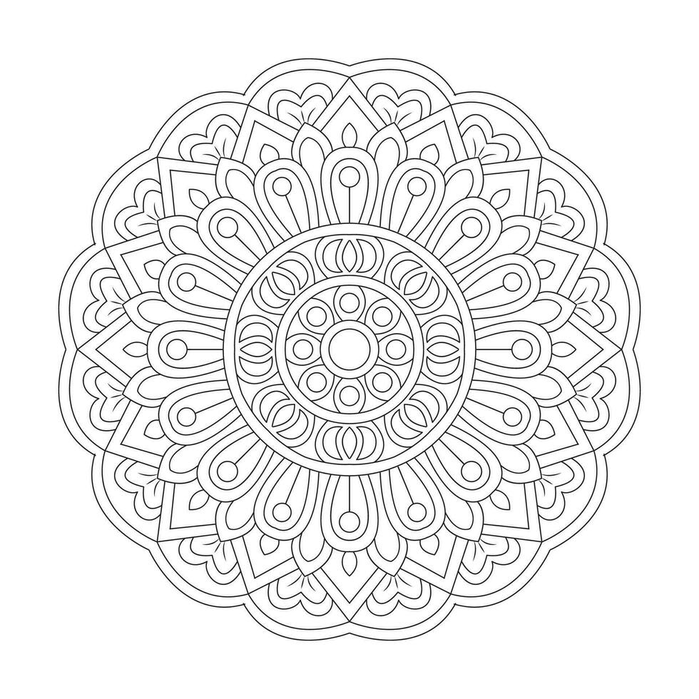 Unique Relexiation mandala coloring book page vector file