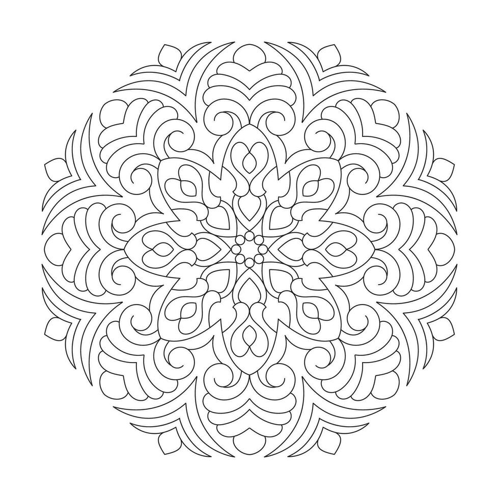 Mandala Isolated adult coloring book vector file