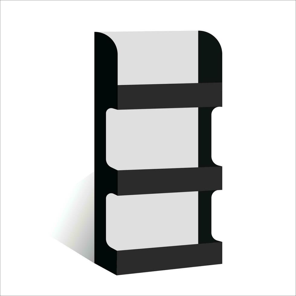 display stand box dieline template, vector design