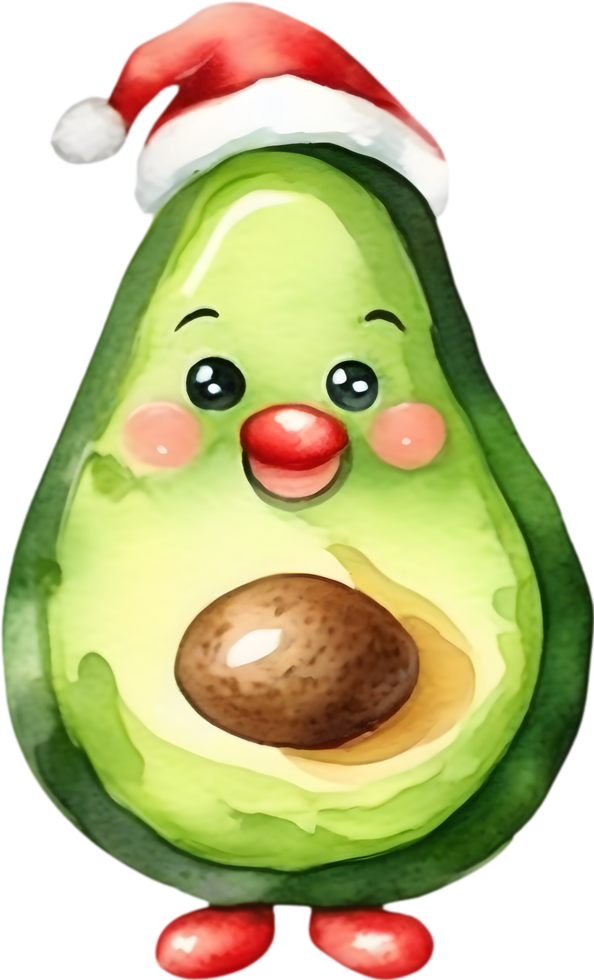 AI generated a cute avocado watercolor painting. Ai-generated. png