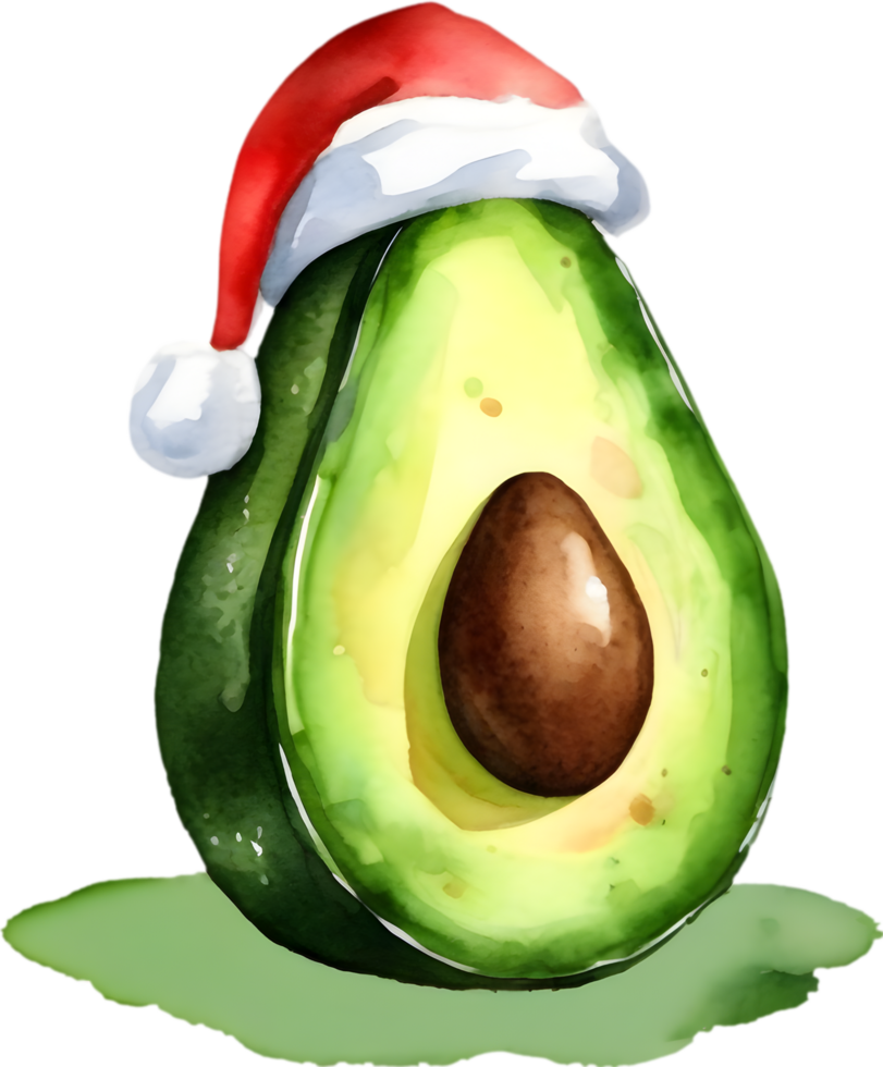 AI generated a cute avocado watercolor painting. Ai-generated. png