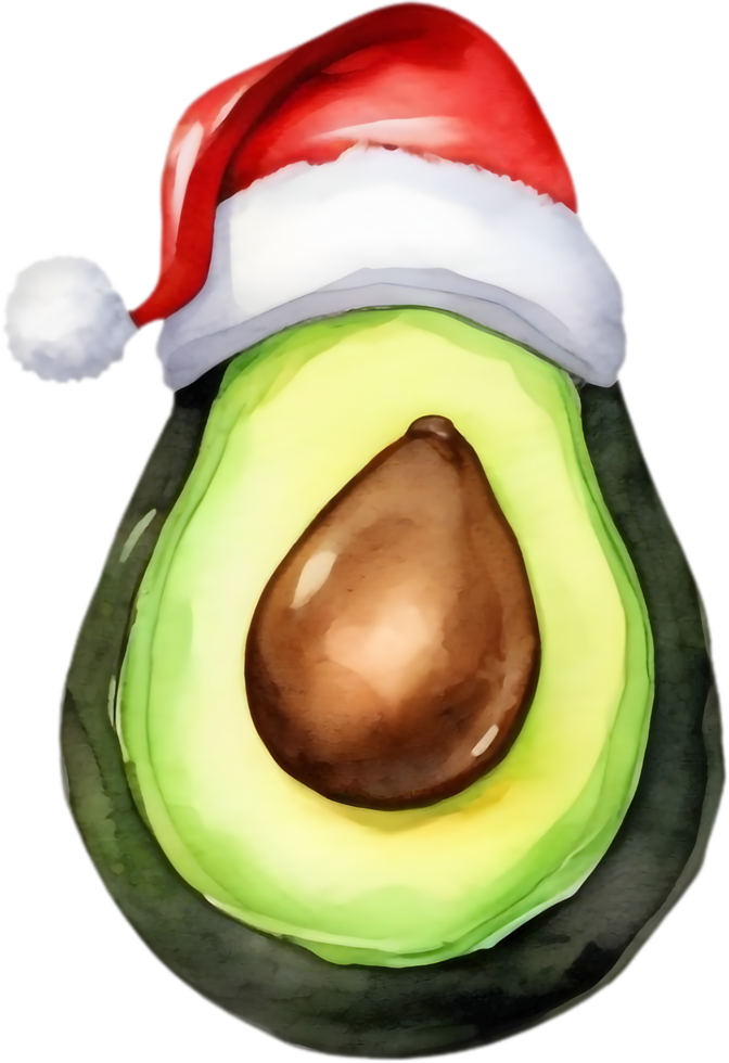 AI generated a cute avocado watercolor painting. Ai-generated. png