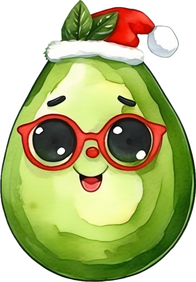 AI generated a cute avocado watercolor painting. Ai-generated. png