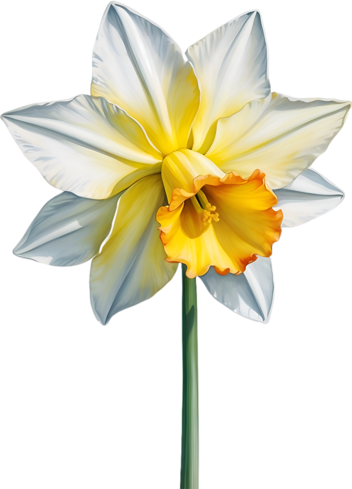 AI generated Watercolor Narcissus flower. AI-Generated. png