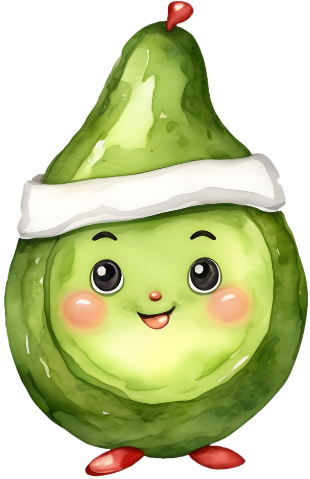 AI generated a cute avocado watercolor painting. Ai-generated. png