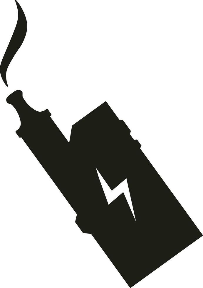 Electronic Cigarette with Vapour Silhouette Illustration vector