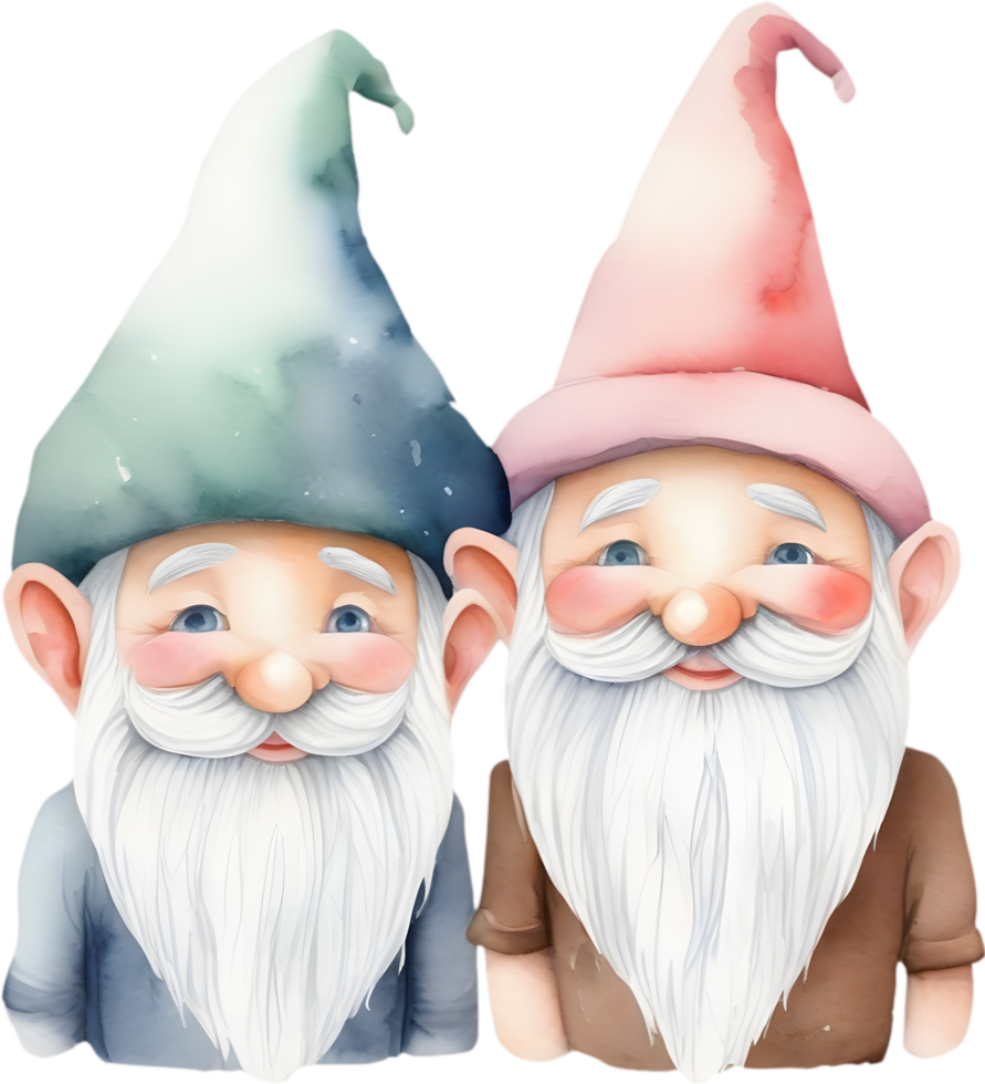 AI generated Cute gnome watercolor painting. Ai-generated. png