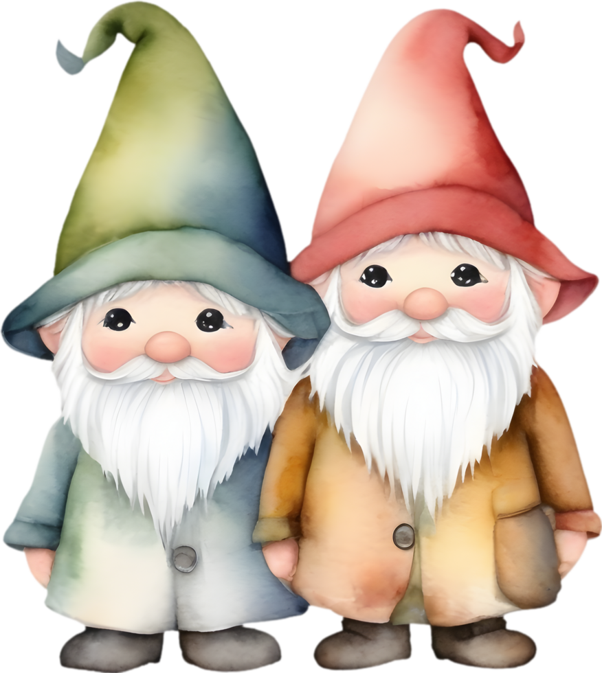 AI generated Cute gnome watercolor painting. Ai-generated. png