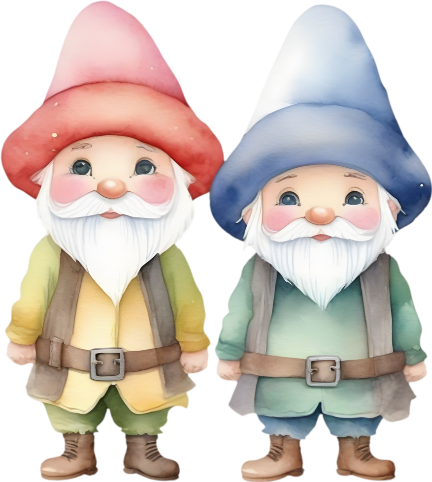 AI generated Cute gnome watercolor painting. Ai-generated. png
