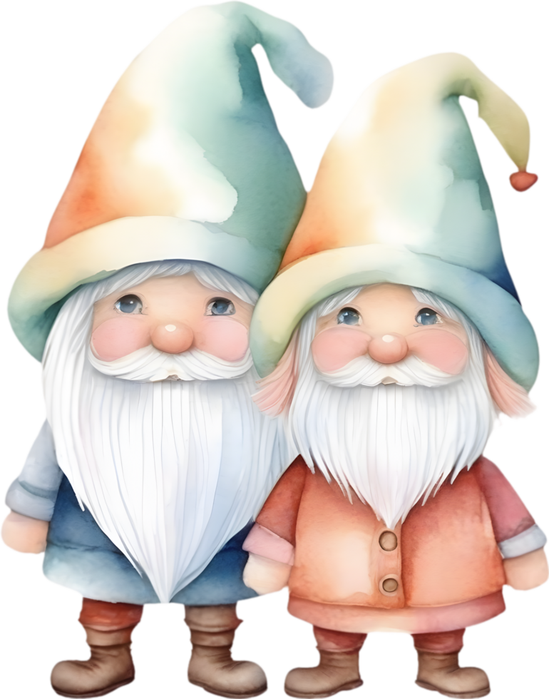 AI generated Cute gnome watercolor painting. Ai-generated. png
