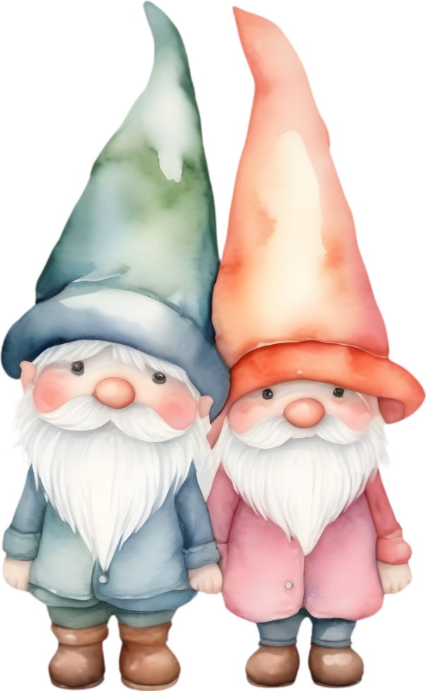 AI generated Cute gnome watercolor painting. Ai-generated. png