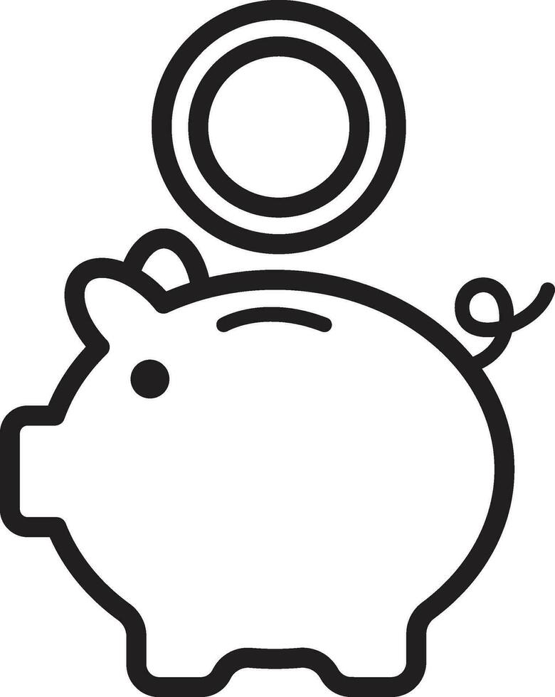 piggy bank icon. Piggy bank with coin vector icon