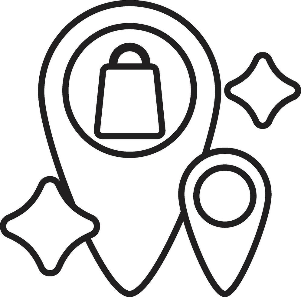 Pin Point Shop Icon. shop with pin map point icon vector