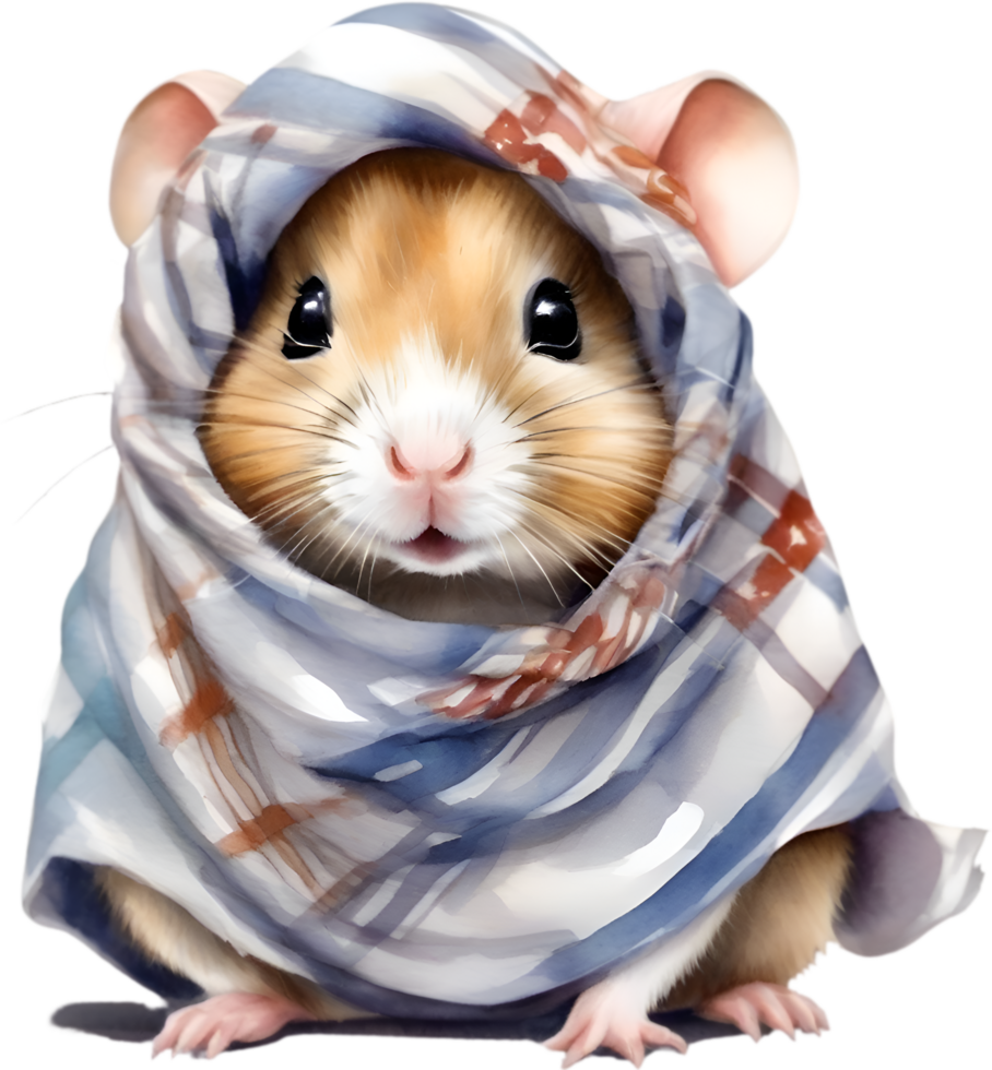 AI generated A cute Hamster in the keffiyeh. png