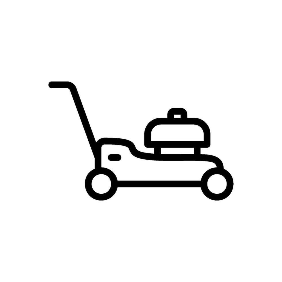 Lawn mower icon for cutting lawn grass vector