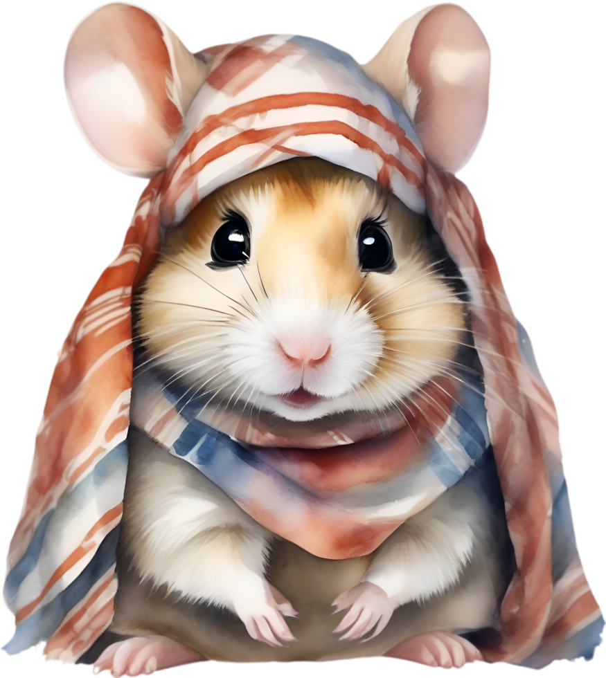 AI generated A cute Hamster in the keffiyeh. png