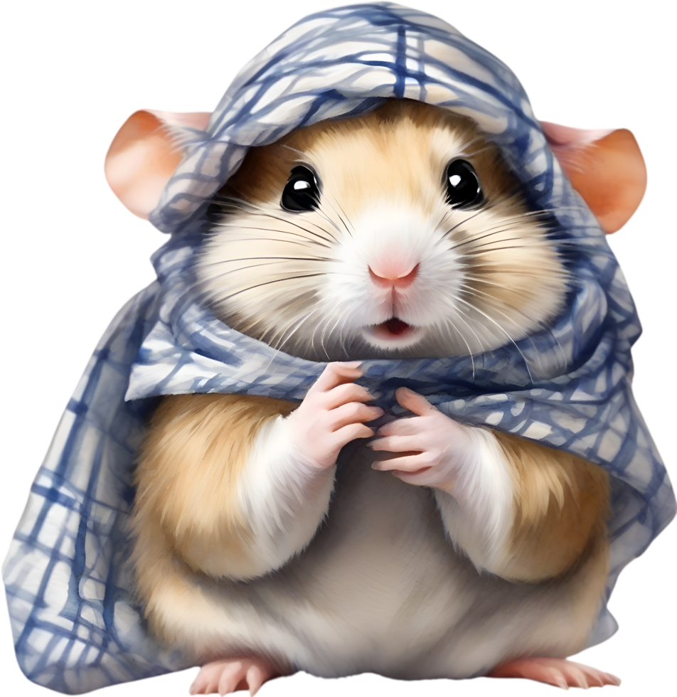 AI generated A cute Hamster in the keffiyeh. png