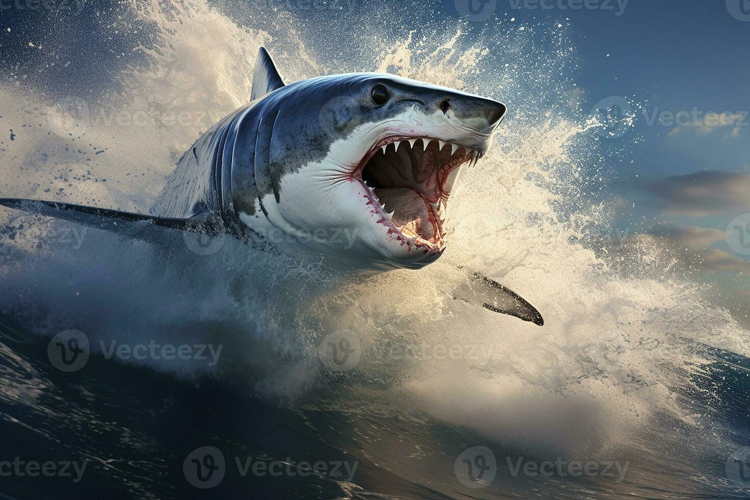 AI generated Whale Shark Jumping Out of Ocean Water photo