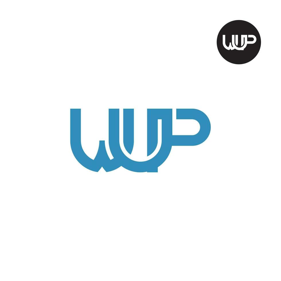 letra wup monograma logo diseño vector