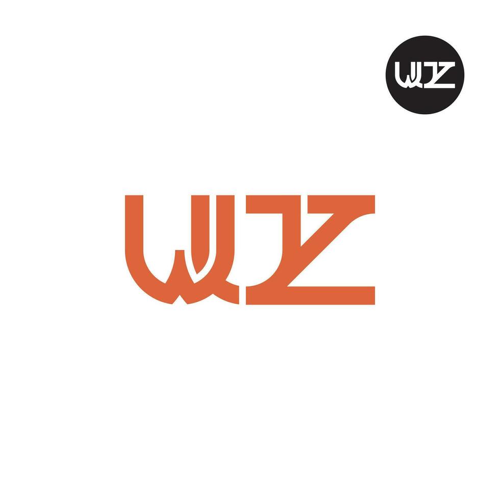 letra wuz monograma logo diseño vector