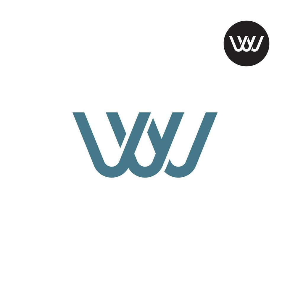 Letter VVV or WW Monogram Logo Design vector