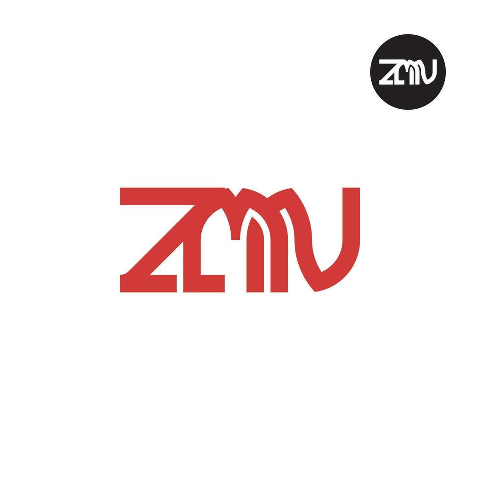 letra zmn monograma logo diseño vector