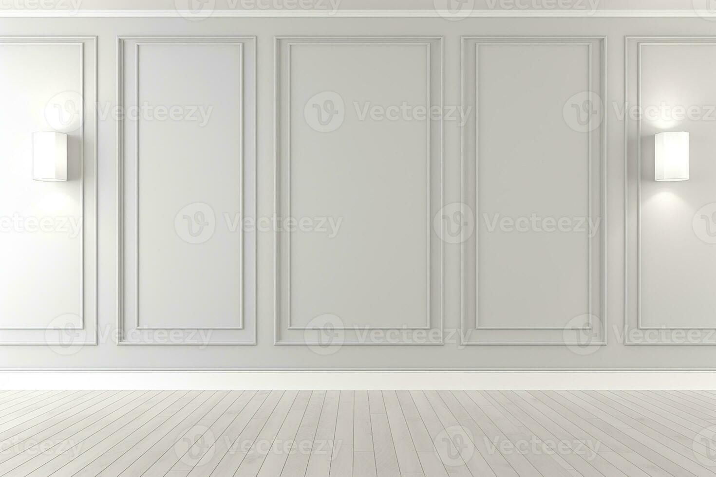 AI generated Empty room wall mockup luxury interior design photo