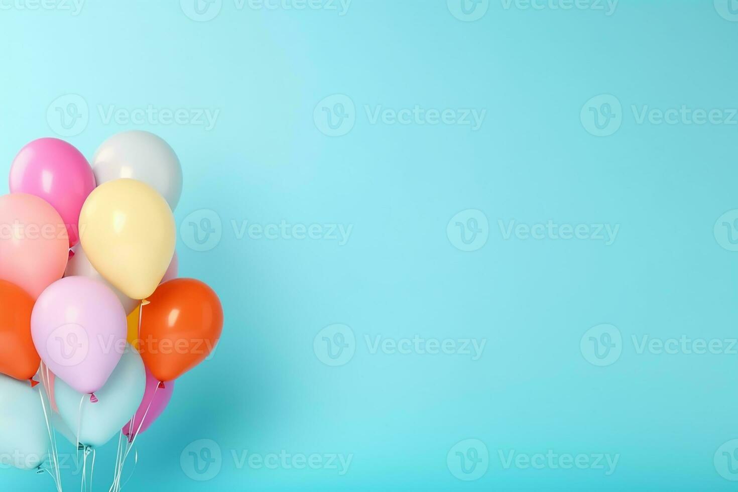 AI generated 3d rendered empty display birthday with balloons podium Minimal scene for product display presentation photo