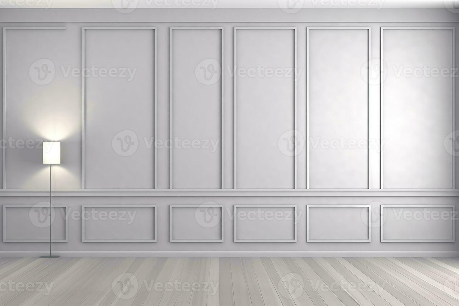 AI generated Empty room wall mockup luxury interior design photo