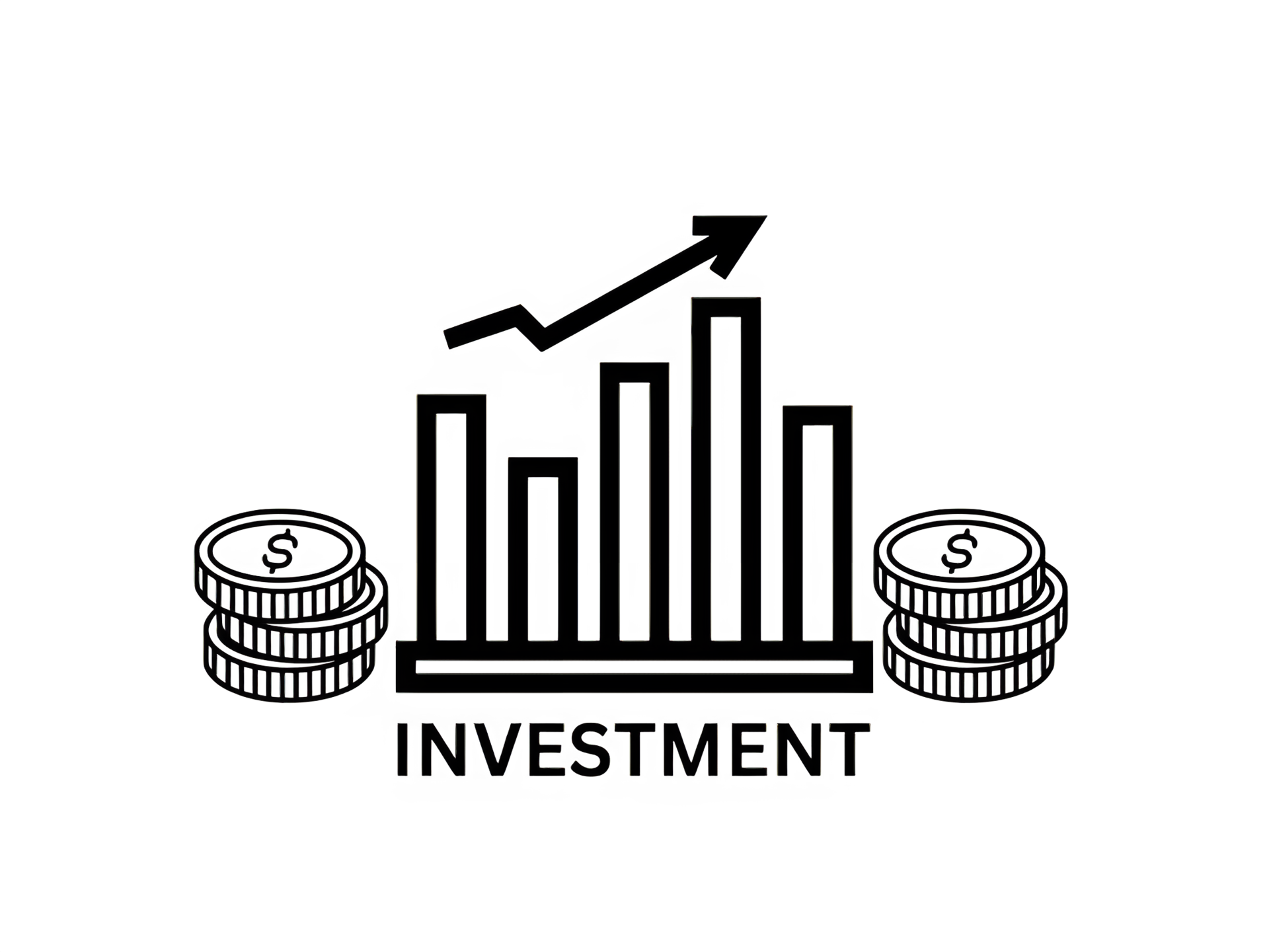investment-rate-chart-with-coins-beside-it-isolated-on-transparent