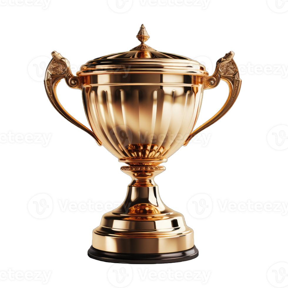AI generated golden cup trophy winner award png