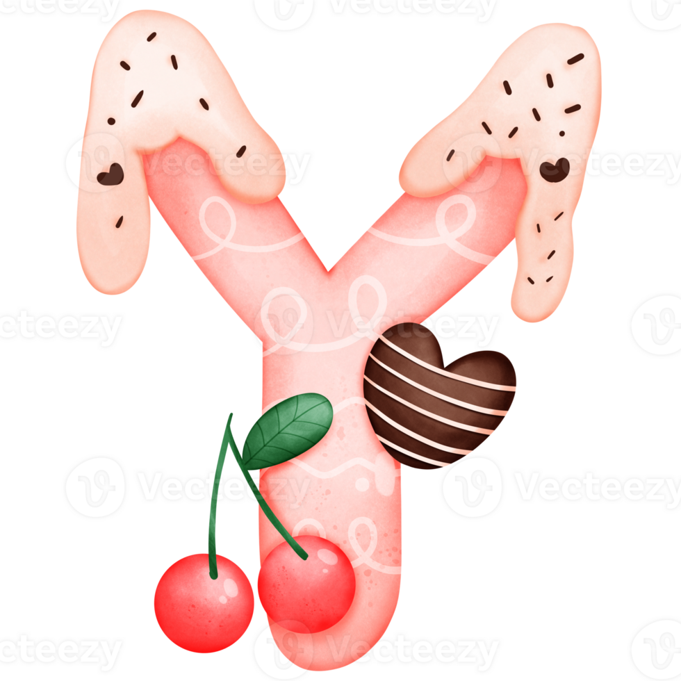 Strawberry and Chocolate alphabet Y png