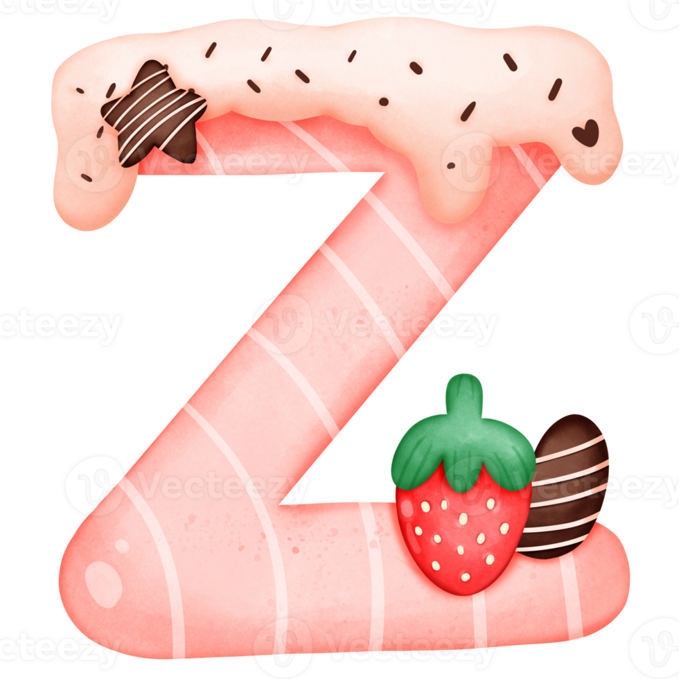 Strawberry and Chocolate alphabet Z 35912540 PNG