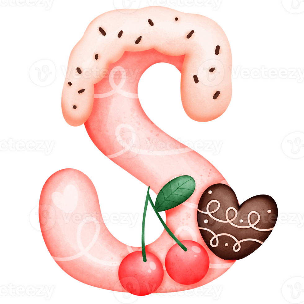 Strawberry and Chocolate alphabet S png