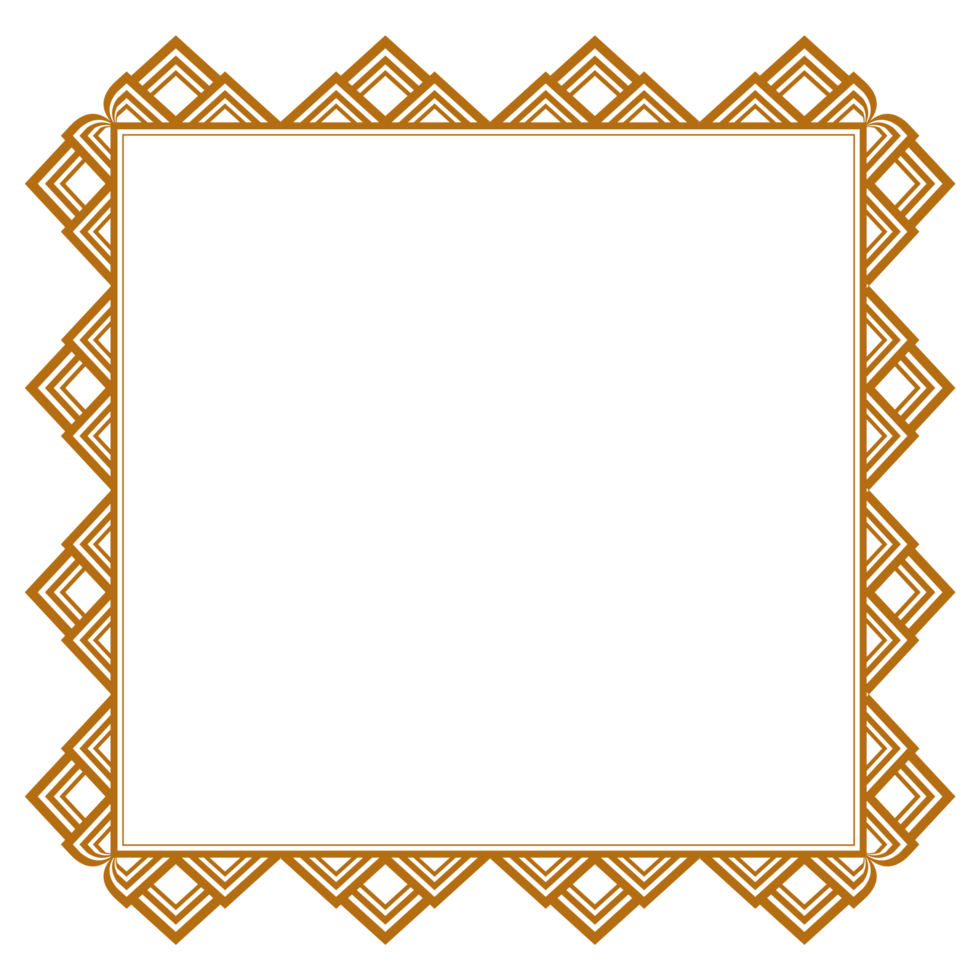 Golden rectangle certificate border pattern line photo frame islamic wedding invitation background png
