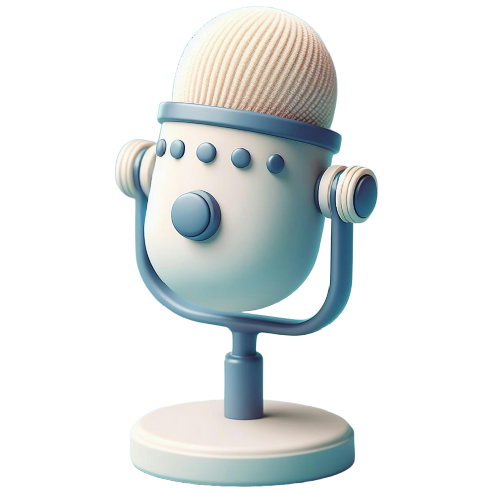 3d soft color podcast microphone png
