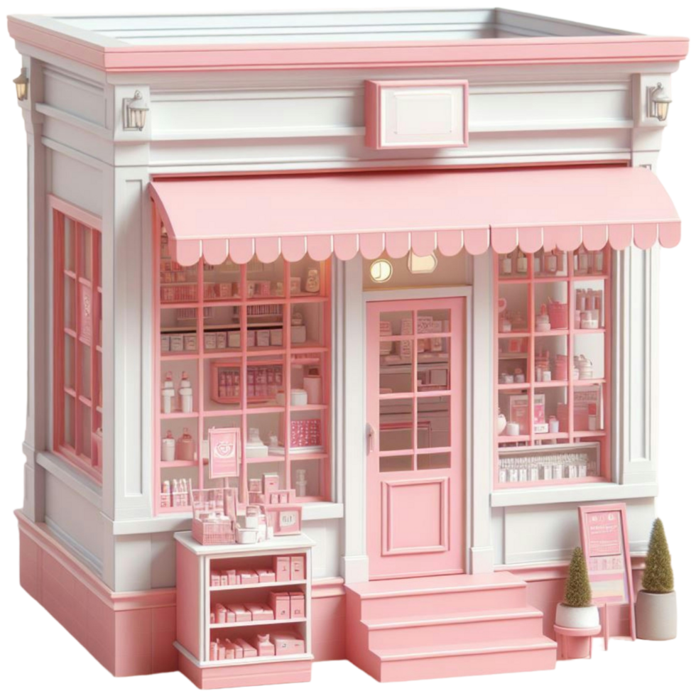 Valentine's day pink color shopping store png