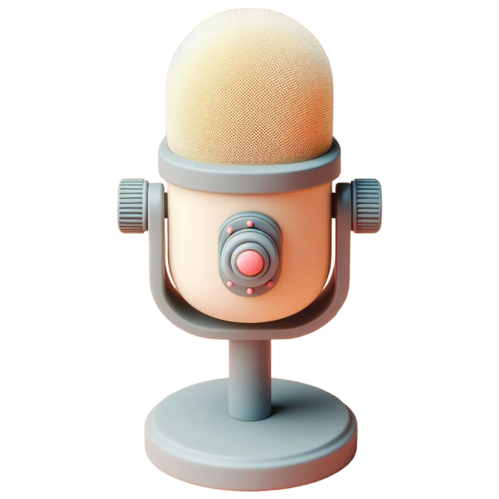 3d soft color podcast microphone png