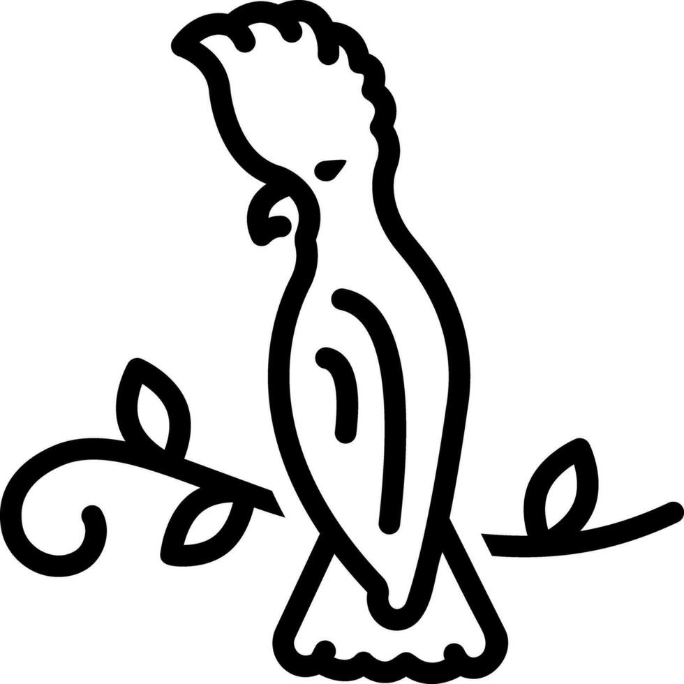 Black line icon for cockatoo vector