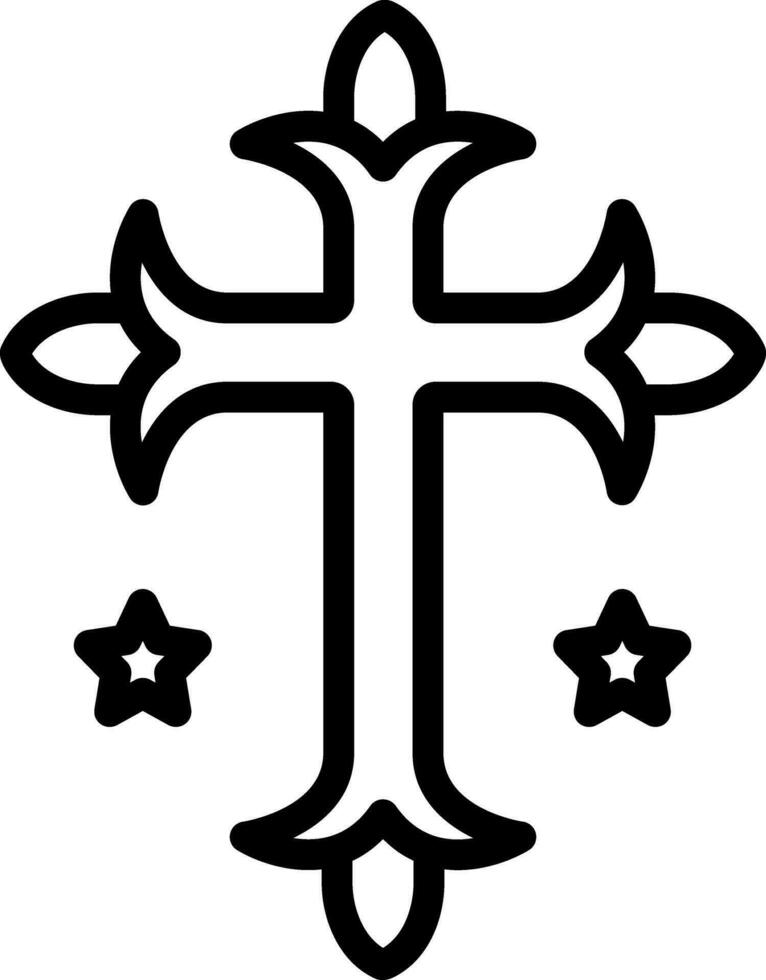 negro línea icono para cristiandad vector
