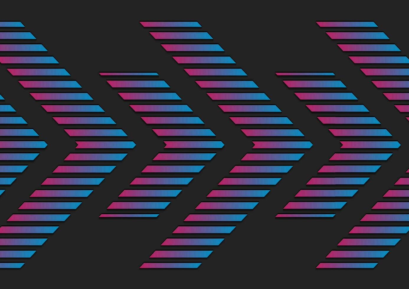 Neon blue purple arrows abstract tech background vector