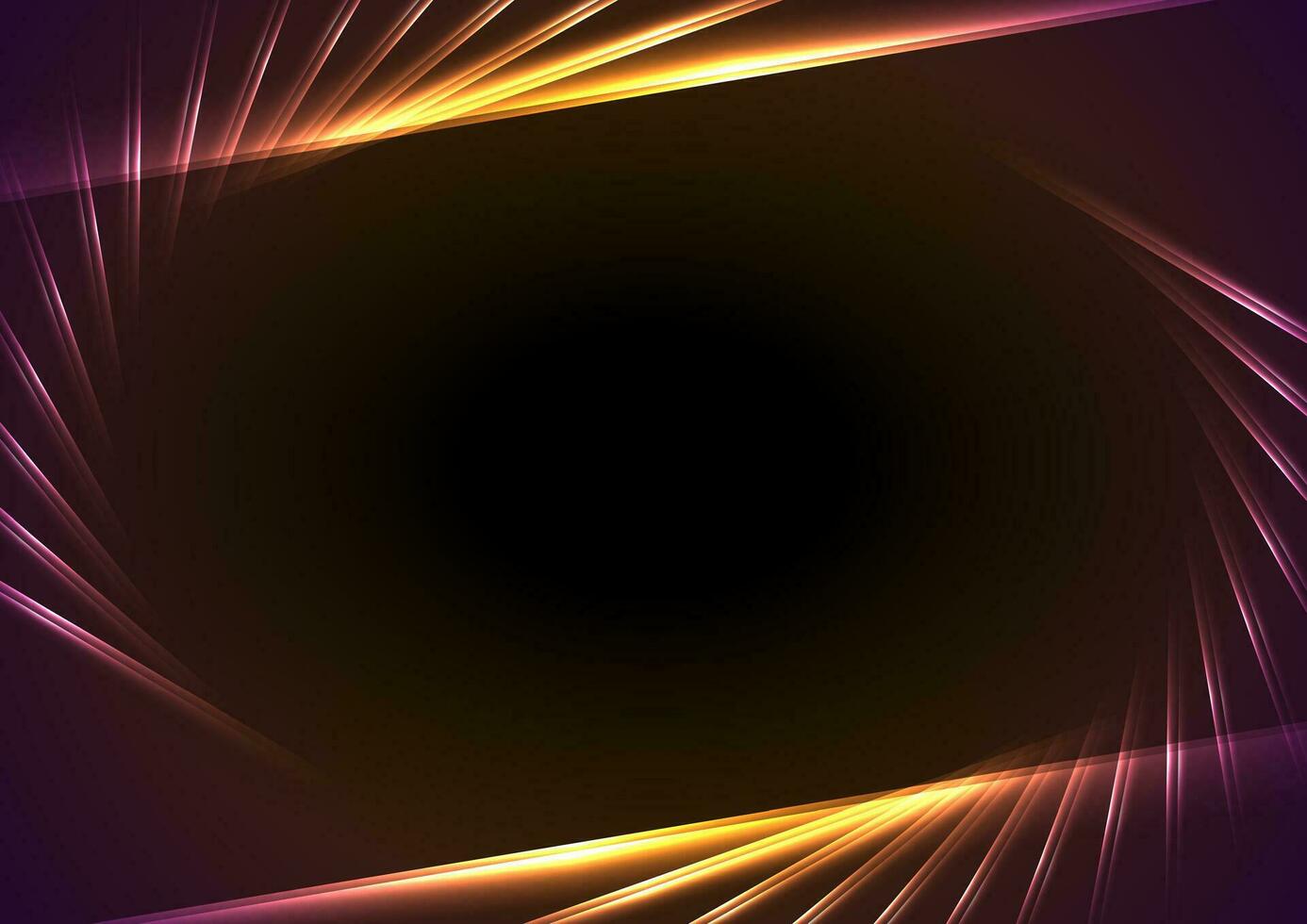 Orange purple glowing neon lines abstract concept background vector