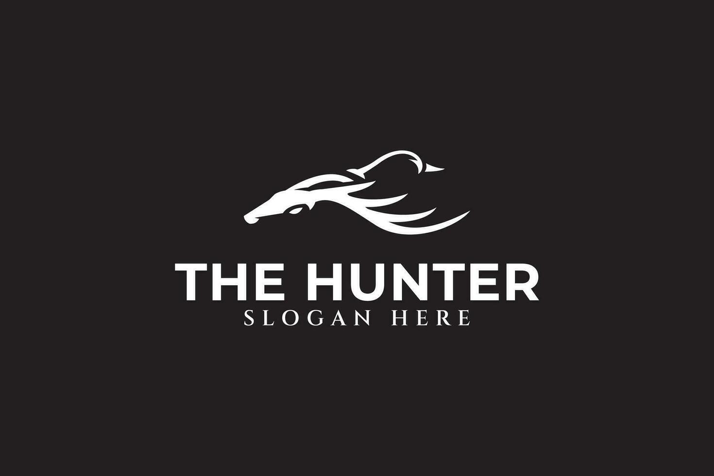 Pato con ciervo cabeza cazador símbolo moderno logo diseño modelo vector