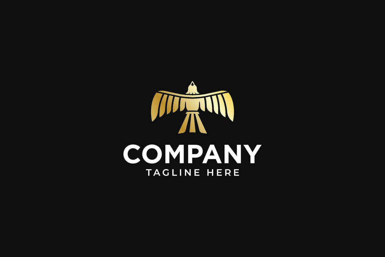 eagle bird golden modern logo design for fashion entertainment and business vector
