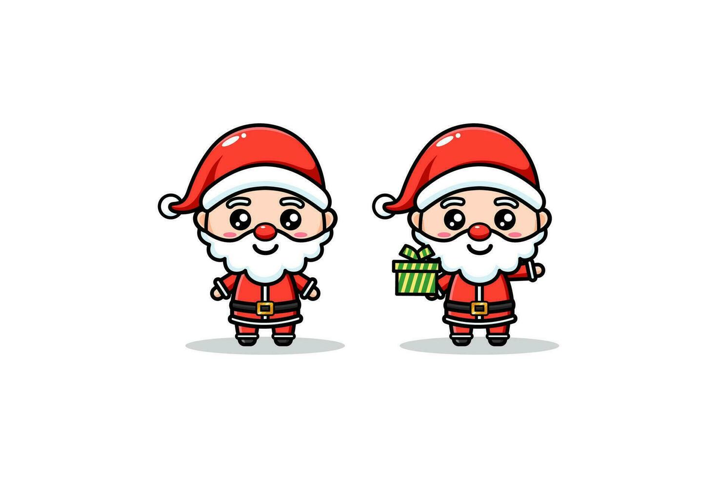 santa claus cute characters bring the gift illustration  for mascot business and element vector