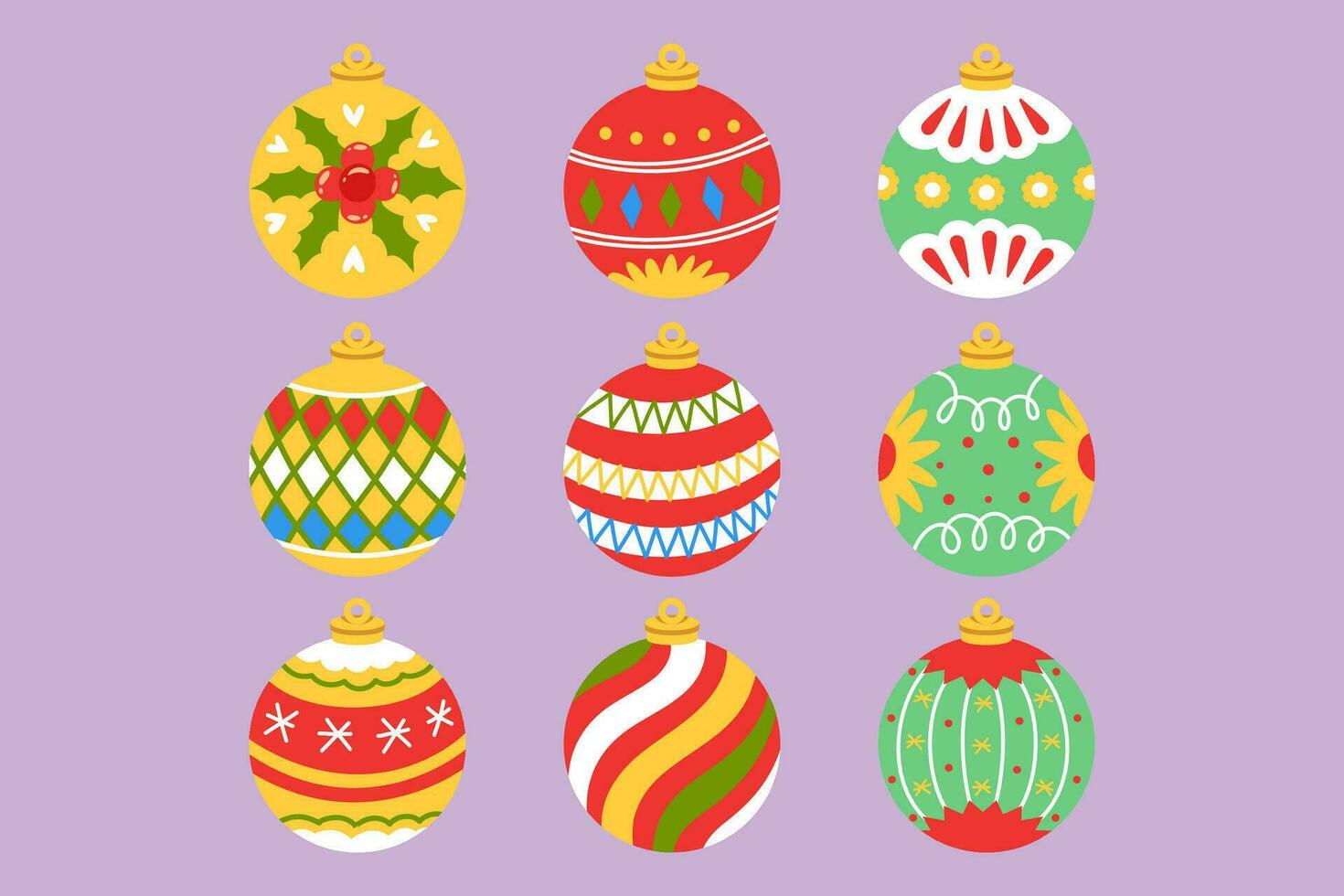 set of christmas balls vector illustration for christmas design element