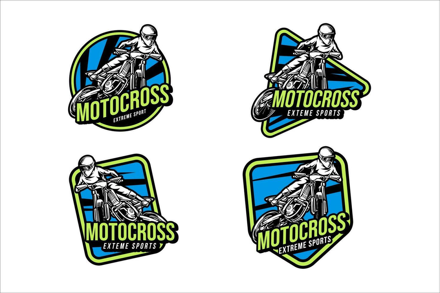 motocross extreme sport badge logo design set collection for sport and adventure vector