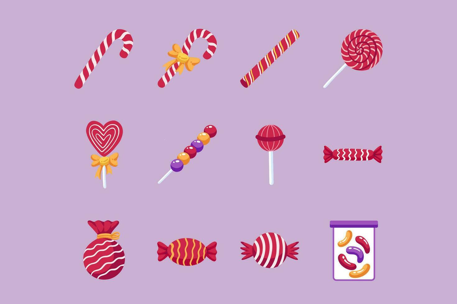 conjunto de caramelo vector ilustración para Navidad diseño elemento