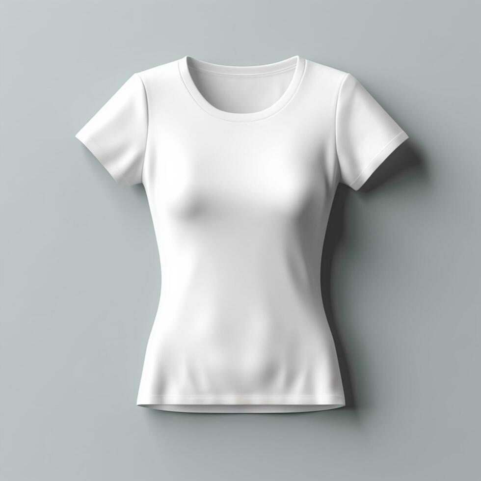 AI generated blank white t-shirt mockup design, AI generated. photo